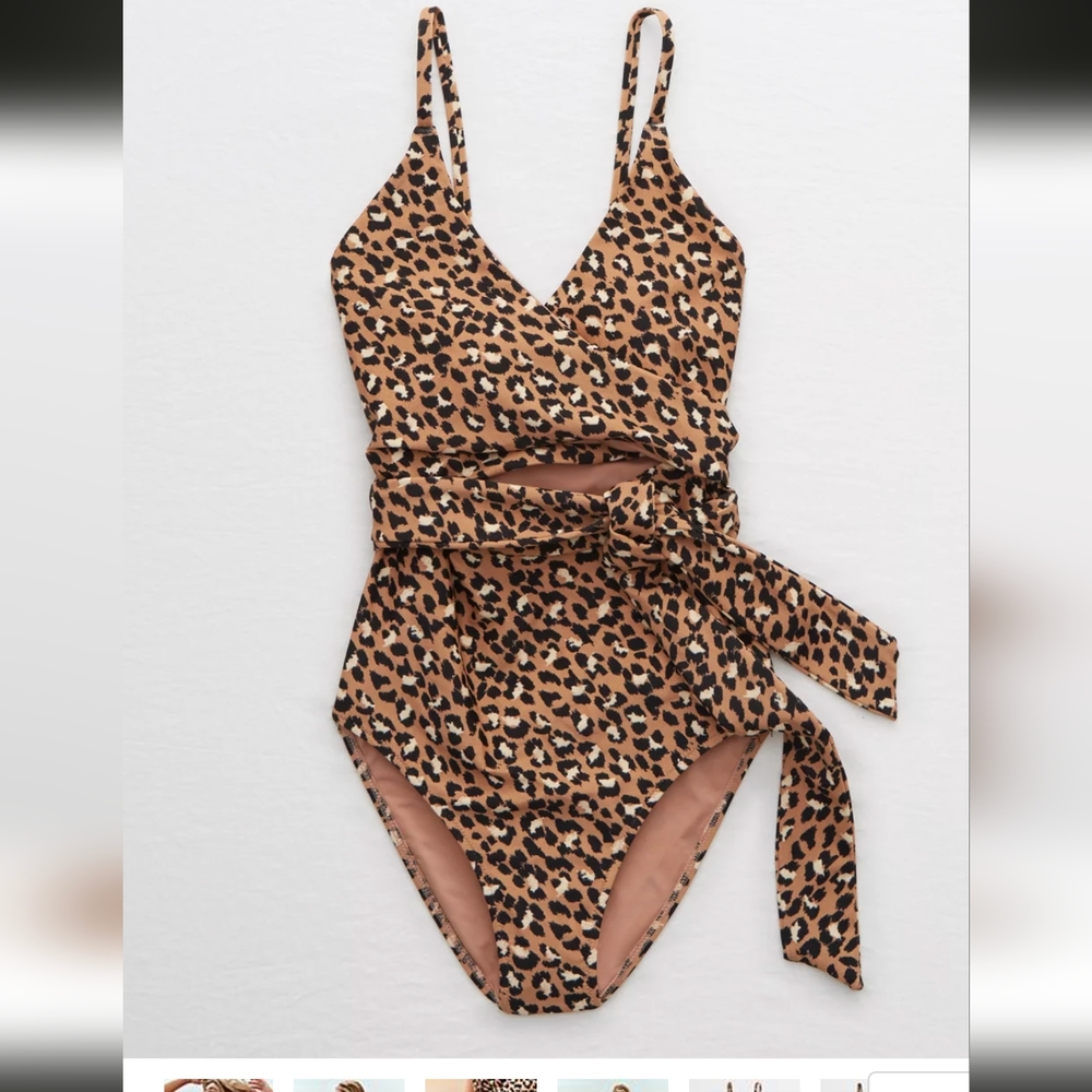 Aerie size XXL Leopard Wrap One Piece Bathing Suit !
